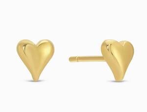 NEW SPLENDID IRIS simple heart stud earrings in gold